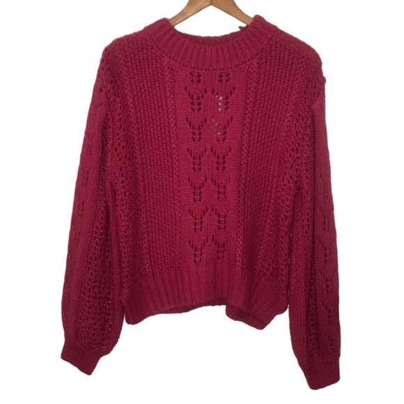 Francesca's Collections Sweaters - {Francesca’s} NWT Hot Pink Balloon Sleeve Sweater